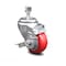 Service Caster 3 Inch Red Polyurethane Wheel Swivel 1/2 Inch Threaded Stem Caster with Brake SCC-TS20S314-PPUB-RED-TLB-121315 - alternate 1